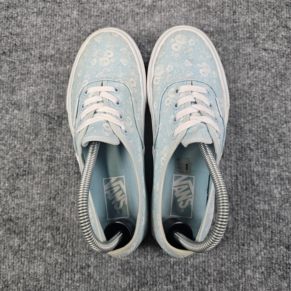 Vans Authentic Platform Floral Tonal Blue Canvas Sneakers Womens 7 | Mens 5.5 - Picture 4 of 10